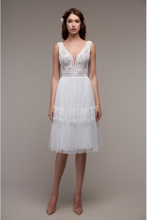 Hochzeitskleid für braut von Schantal, Kollektion Kurze Kleider, Modell 1212. Foto 1