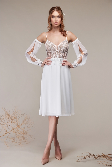 Hochzeitskleid für braut von Schantal, Kollektion Kurze Kleider, Modell 1223. Foto 1