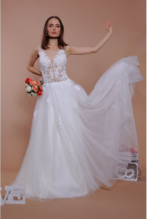 Hochzeitskleid für braut von Schantal, Kollektion Traum, Modell 14037. Foto 4