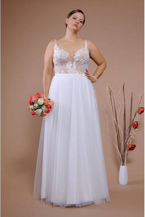 Hochzeitskleid für braut von Schantal, Kollektion Queen XXL, Modell 14051 XXL. Foto 1