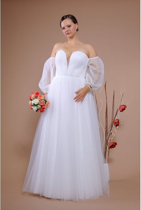 Hochzeitskleid für braut von Schantal, Kollektion Queen XXL, Modell 14096 XXL. Foto 3