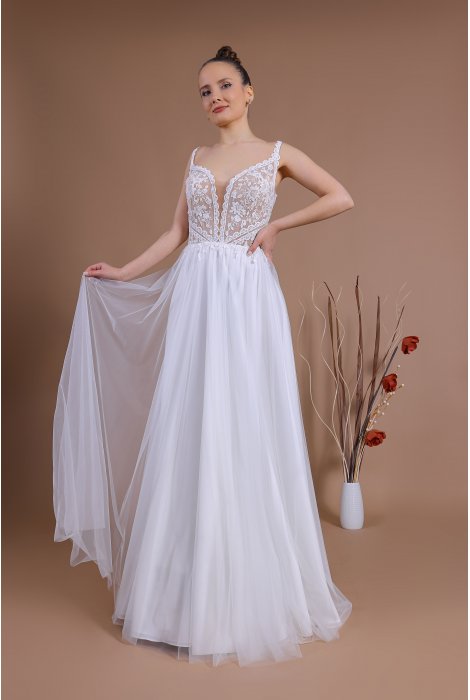 Hochzeitskleid für braut von Schantal, Kollektion Traum, Modell 14128. Foto 1