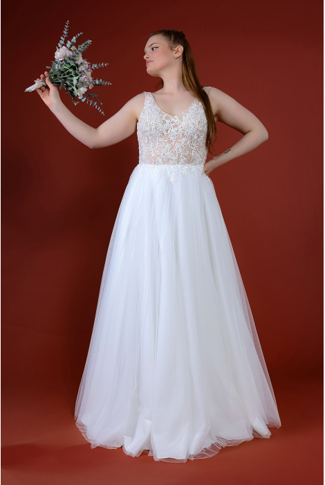 Hochzeitskleid für braut von Schantal, Kollektion Queen XXL, Modell 14219. Foto 4