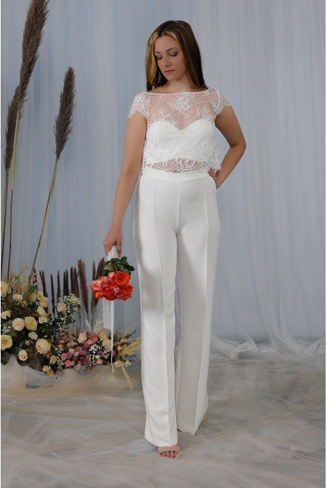 Hochzeitskleid für braut von Schantal, Kollektion Kurze Kleider, Modell 2200 - 11 Hose. Foto 1