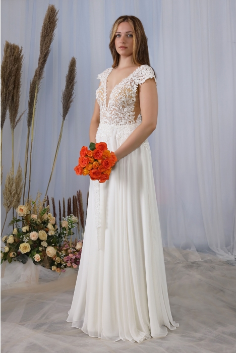 Hochzeitskleid für braut von Schantal, Kollektion Butterfly, Modell 28402. Foto 3