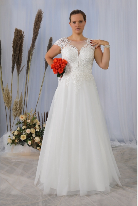 Hochzeitskleid für braut von Schantal, Kollektion Queen XXL, Modell 28412 XXL. Foto 3