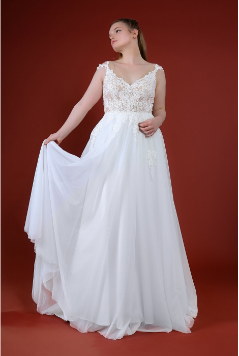 Hochzeitskleid für braut von Schantal, Kollektion Queen XXL, Modell 52007. Foto 1