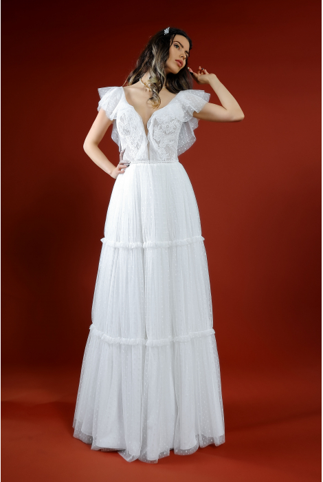 Hochzeitskleid für braut von Schantal, Kollektion Kiara, Modell 52044. Foto 4