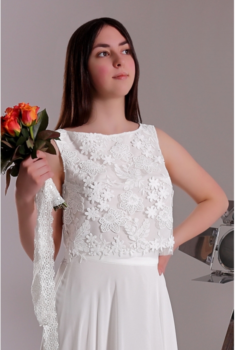 Hochzeitskleid für braut von Schantal, Kollektion Kurze Kleider, Modell 2200 - 7 Top (ohne Rock). Foto 2